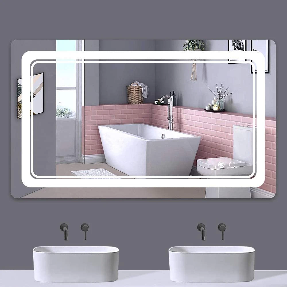 China Factory Frameless Square 4mm Beveled Mirror Wall Mounted for Home Decoration Bathroom Living Room Furniture