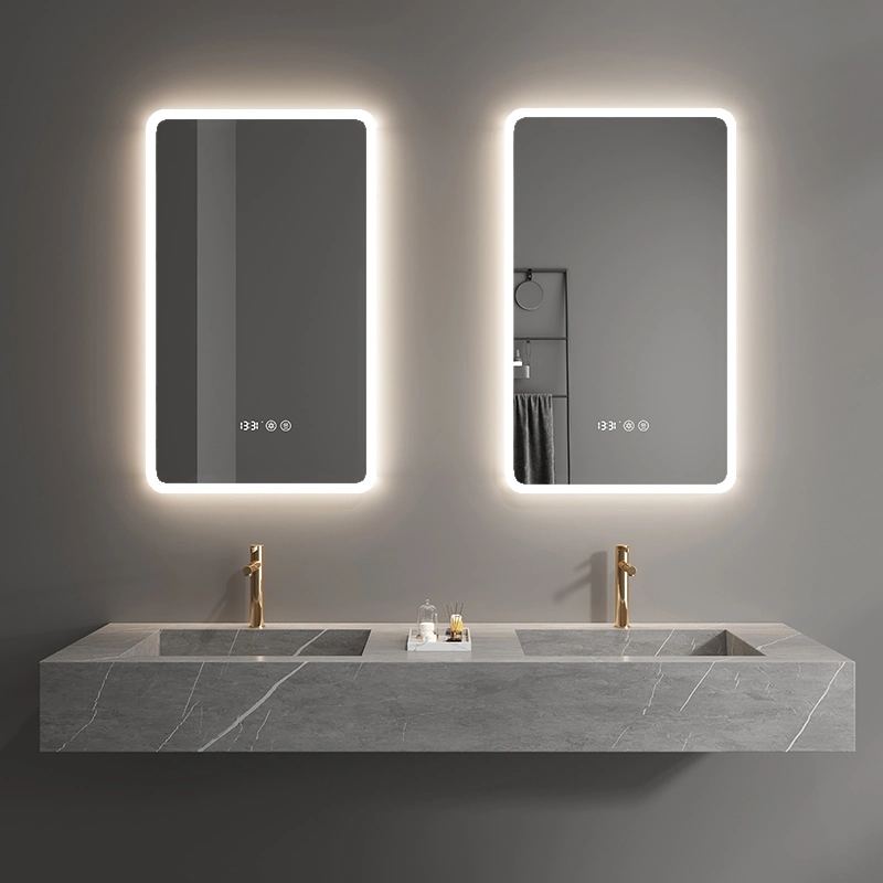 Wall Mounted Frameless Lighted Rectangular Round Bathroom LED Mirror Shower Mirror