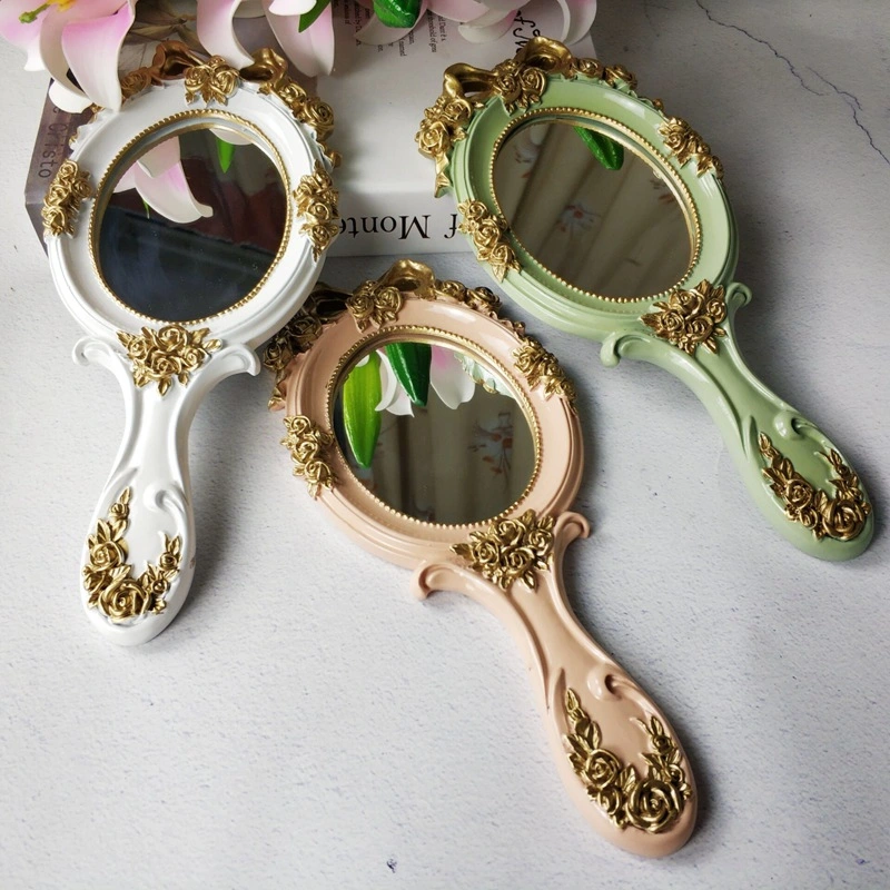 American Makeup Mirror Handle Mirror Retro Court Dressing Table Mirror