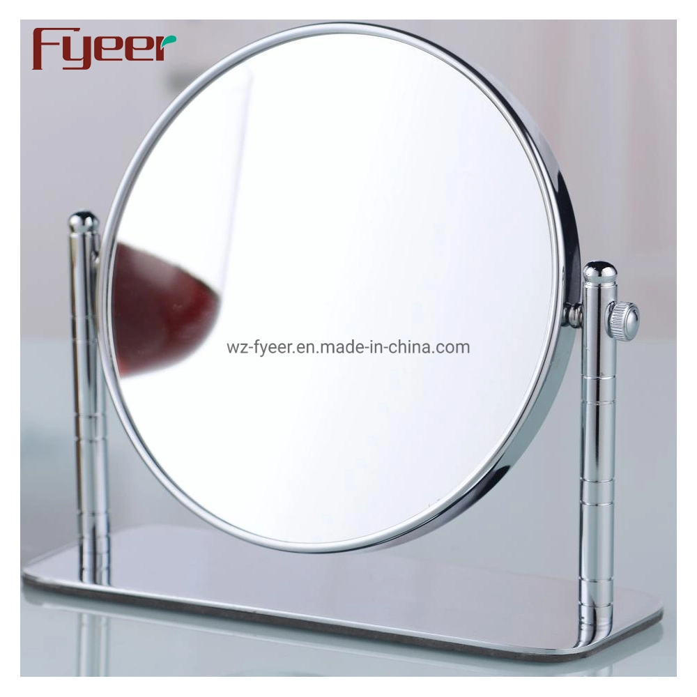 Fyeer Double Sided Magnifying Rotating Brass Table Makeup Mirror