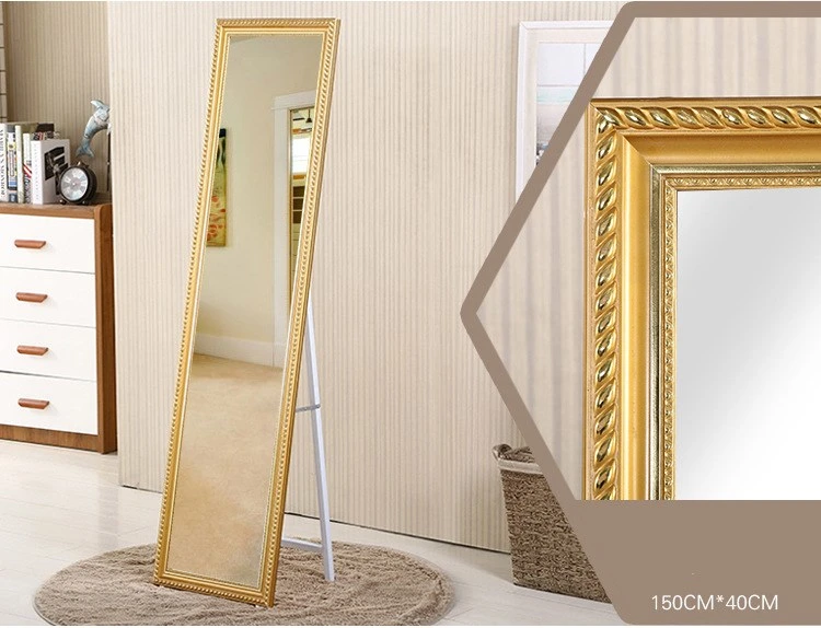 Nordic Style Foldable Bracket Furniture Hotel Wood Full-Length Floor Mirror