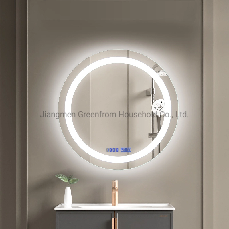 Large Hotel Bathroom Lighted Round Shape Wall Mirror