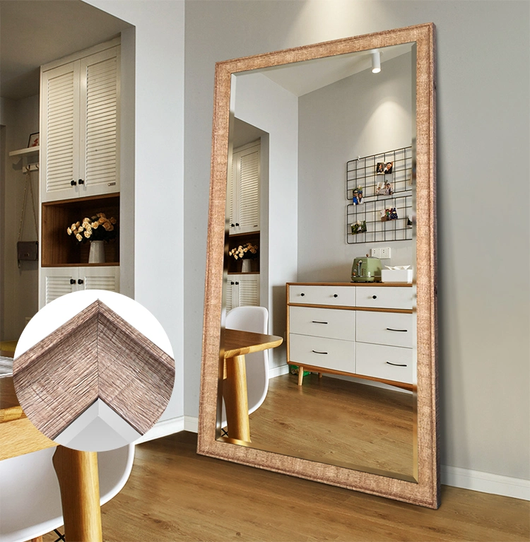 Modern Style Dressing Full Length Wooden Framed Floor Standing Wall Mirror