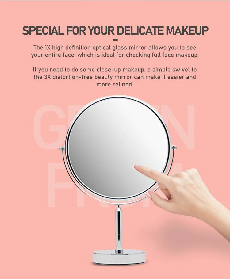 Factory Directly 11 Inch Glass Magnifier Tabletop Vanity Framed Cosmetic Table Makeup Mirror Gmj1101