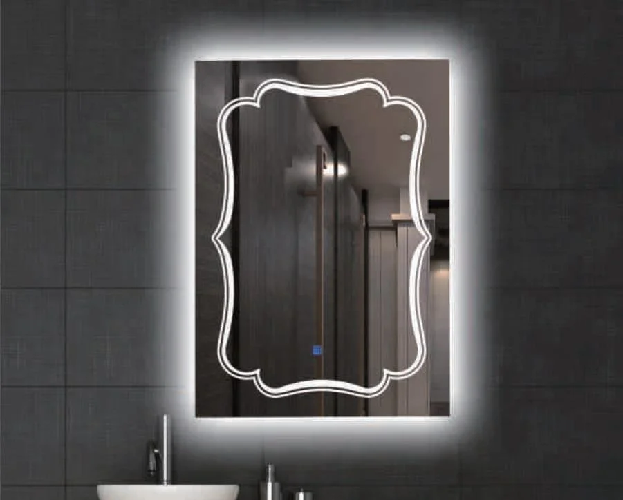 Salon Stand Bathroom Mirrors Silver Wooden Mirror Wall Mirror