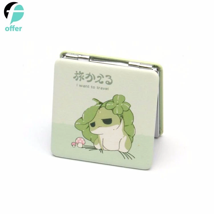 Square Folding Travel Frog Pocket Cosmetics Makeup Etiquette Beauty Hand Mirror