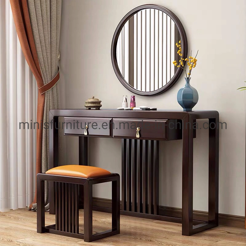 (MN-MDS33) Wood Dressing Table with Stool and Makeup Mirror