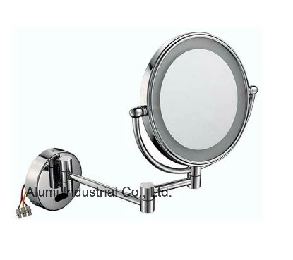 Hotel Wall-Mounted Double Sided Magnifying Mirror with LED Light