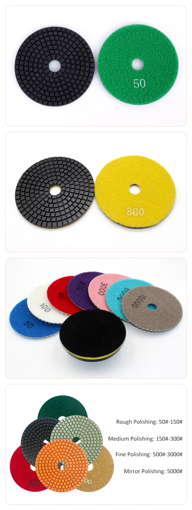 Abrasive Concrete Floor Polishing Pads Diamond Dry Polishing Pads