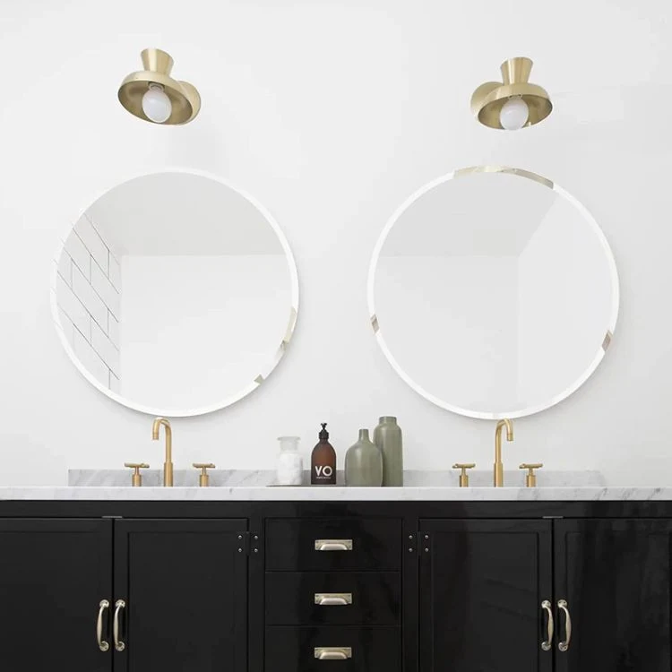 Custom Round Square Arch Oval Rectangle Track Irregular Bathroom Frameless Vanity Mirror