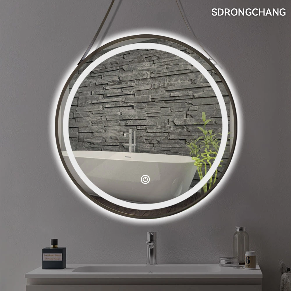 Metal Framed LED Wall Decorative Smart Touch Bathroom Mirror with Sling