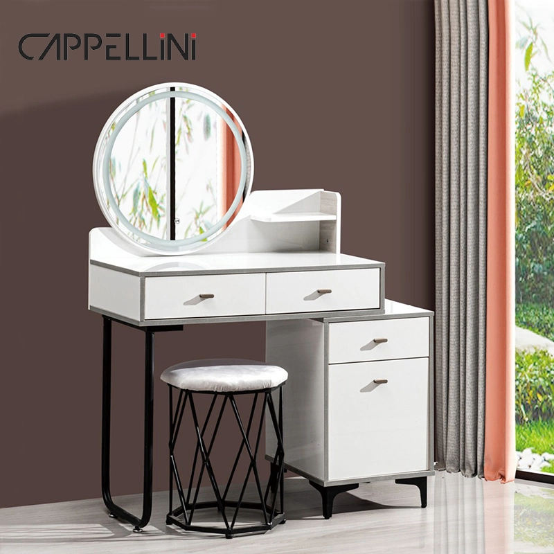 Wholesale Modern Design Makeup Vanities Wooden Vanity Dresser Home Furniture LED Light Dressing Table for Bedroom