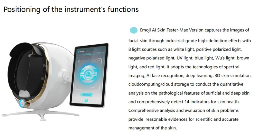 2024 Professional 3D Skin Diagnostics Analyzer Machine Facial Acne Wrinkle Analysis Spot Skin Moisture Detect Device