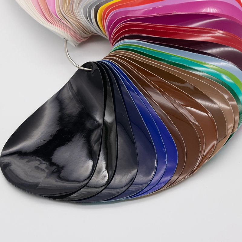 Colorful PVC Artificial Mirror Leather for Shoes Footwear