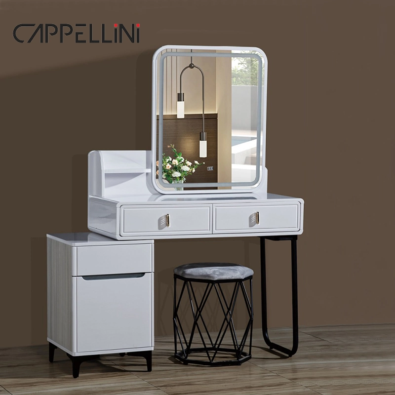 Wholesale Modern Design Makeup Vanities Wooden Vanity Dresser Home Furniture LED Light Dressing Table for Bedroom