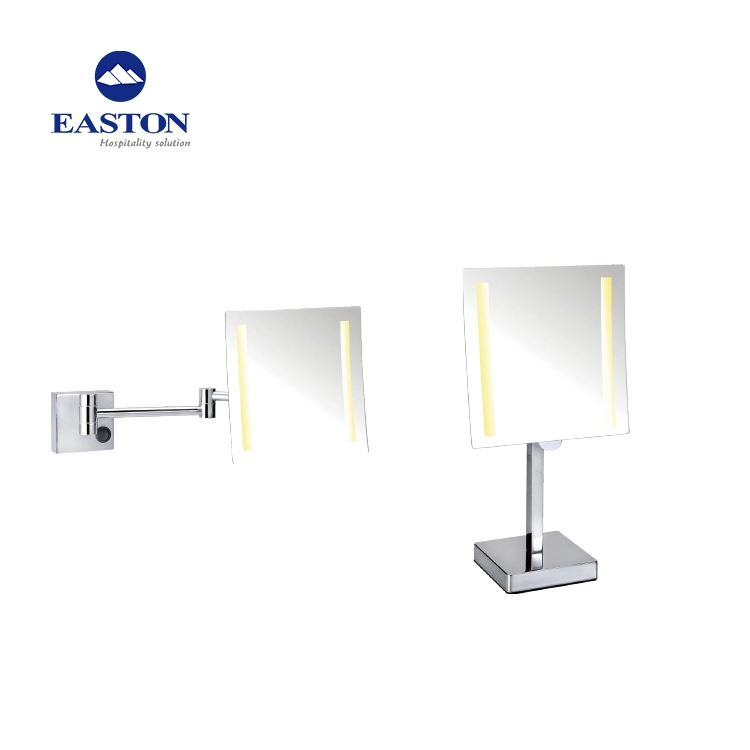 Hotel Room Table Stand Magnifying Mirror with LED Light