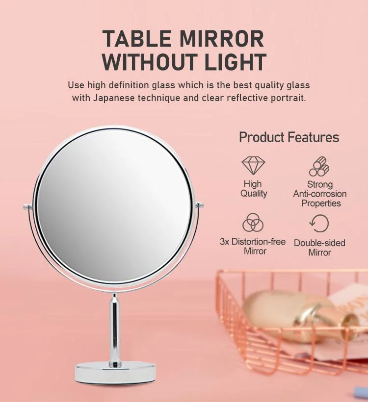 Factory Directly 11 Inch Glass Magnifier Tabletop Vanity Framed Cosmetic Table Makeup Mirror Gmj1101