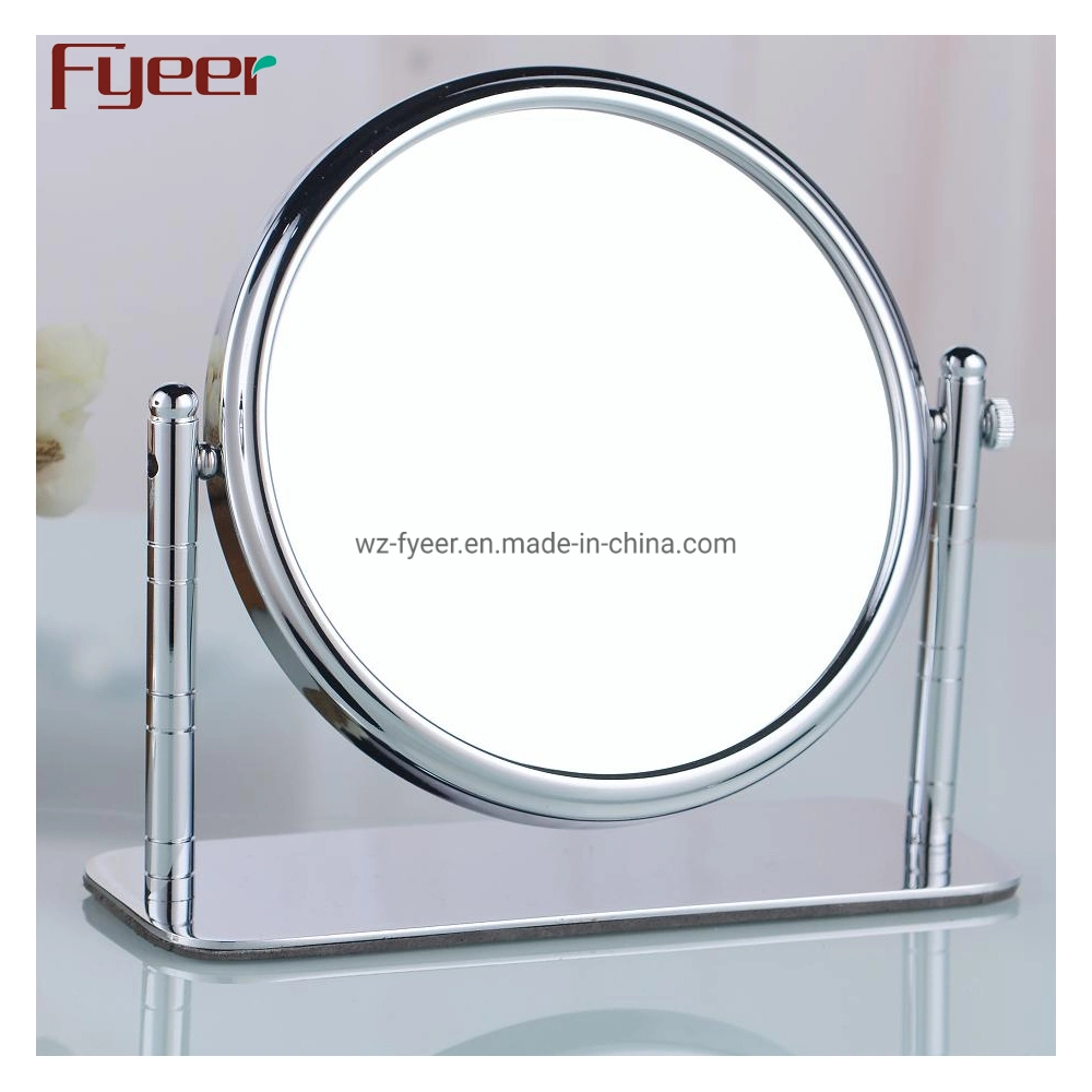 Fyeer Double Sided Magnifying Rotating Brass Table Makeup Mirror