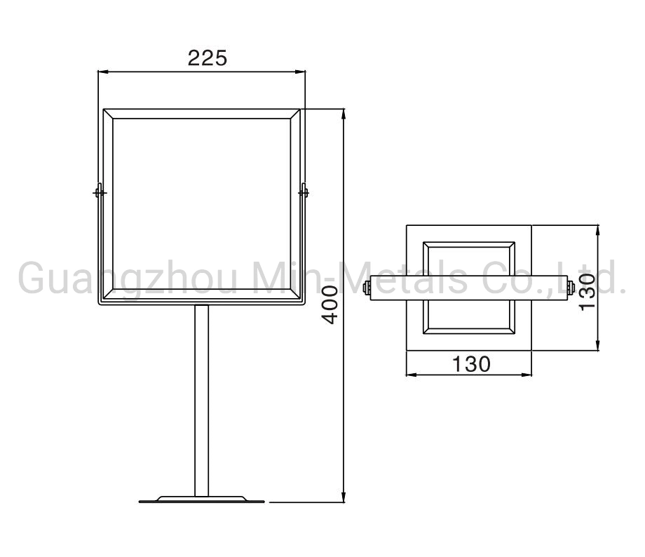 Brass Hotel Supply Cosmetic Square Magnifying Mirror Mx-Hy1838