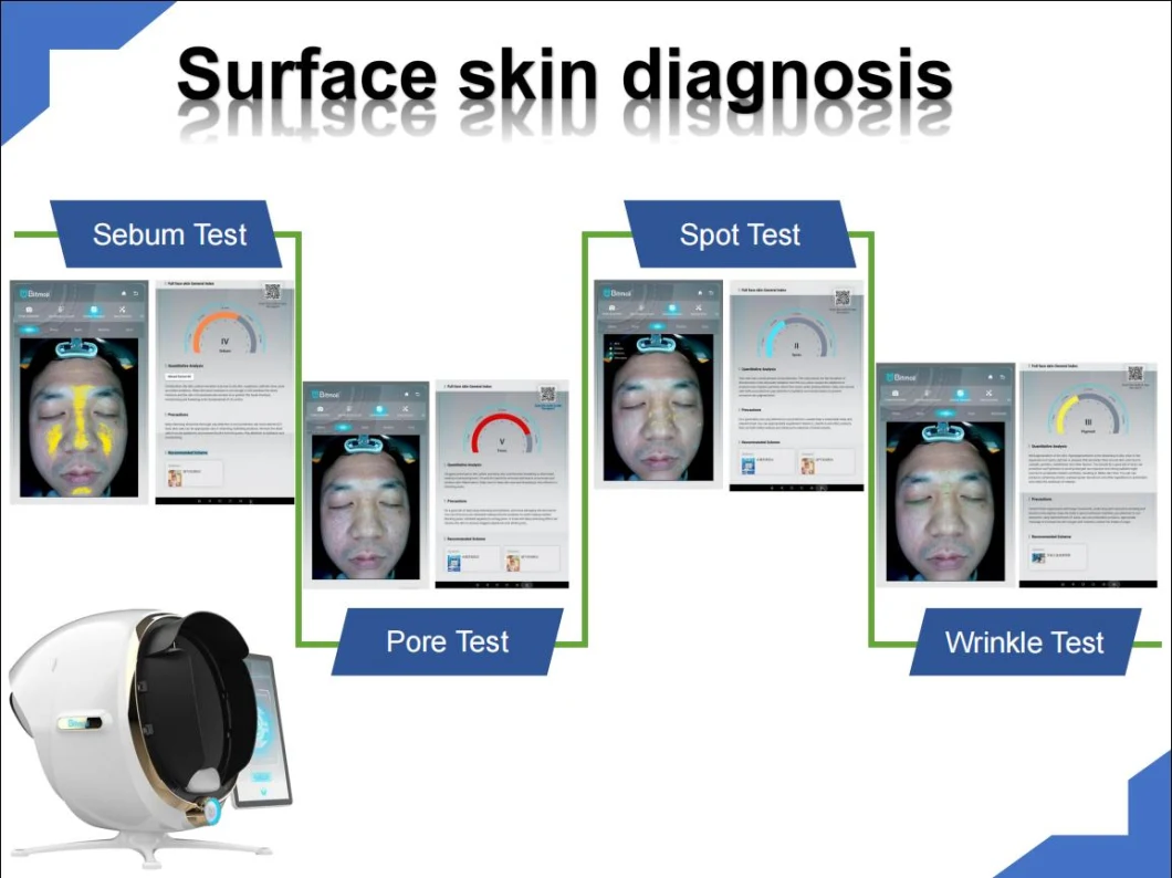 Beauty Salon Use Bitmoji Ai Image Facial Detector Skin Analyzer Magic Mirror Machine Skin Testing Analysis Machine