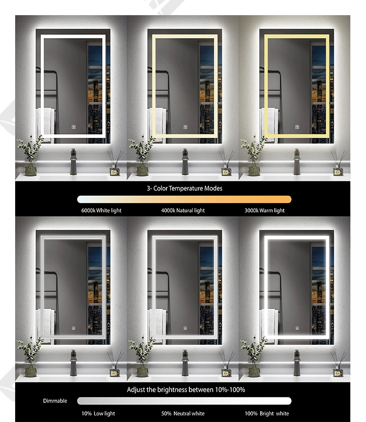 Custom Sized Frameless Aluminum Mirror Bathroom Mirror