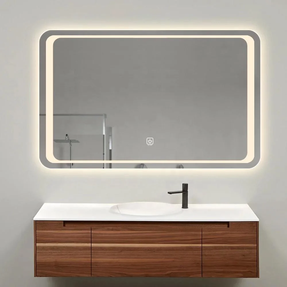 LED Bathroom Mirror for Vanity, Wall Mounted Lighted Mirror, Frameless Bathroom Mirror with Lights Dimmable Anti-Fog Memory Function