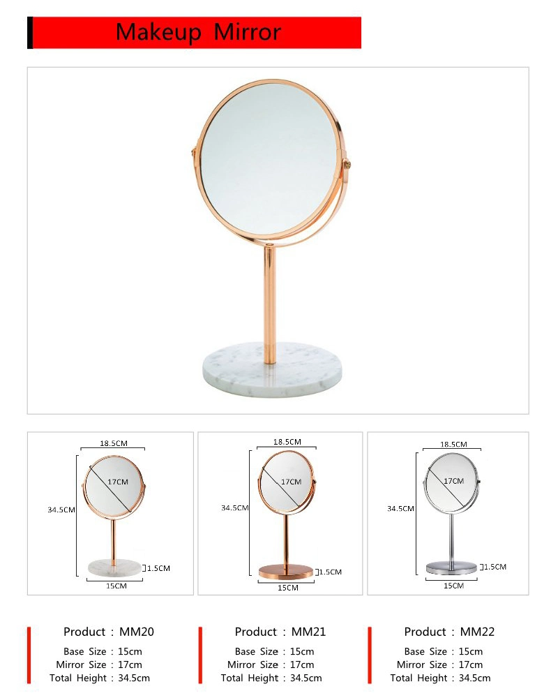 Customized Makeup Mirror Retro Desktop Dressing Table Bathroom 7 Inch 2X/3X/5X Magnifying Beauty Golden Makeup Mirror