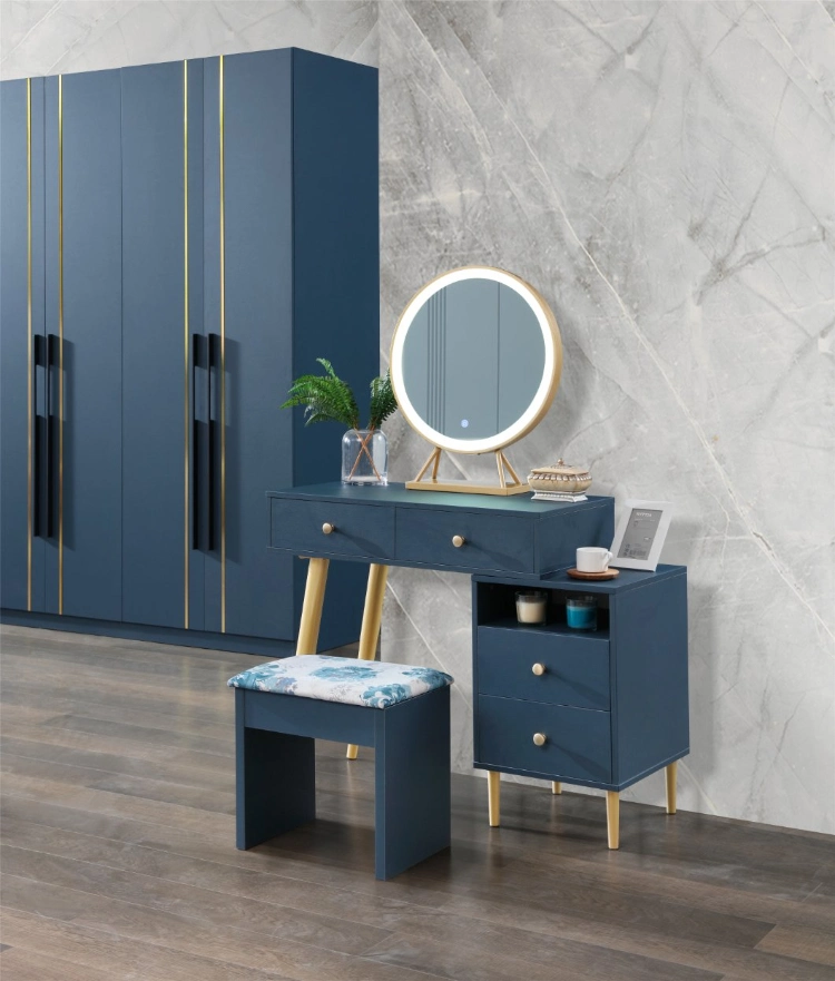 Nordic Makeup Vanity Table with Mirror Dressing Table Dresser for Bedroom Light Luxury