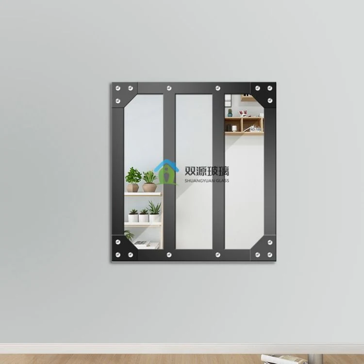 Modern Multi Grid Design Antique Square Rectangular Metal Wire Frame Grid Wall Glass Iron Mirror with Decorative