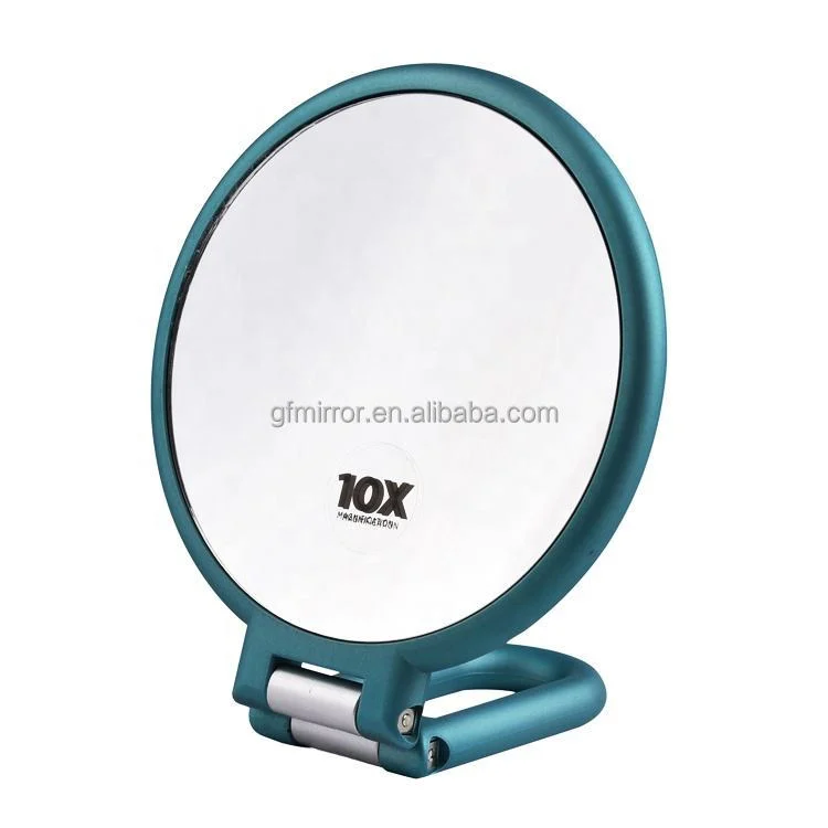 Rubber Painting Double Sides Handheld Table Standing Cosmetic Mirror Gmx1803