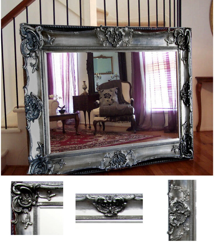 Hanging Wall Mirror Wooden Antique Bathroom Mirror