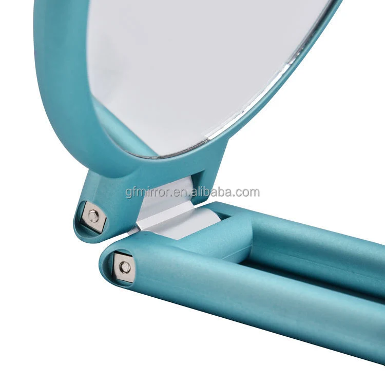 Rubber Painting Double Sides Handheld Table Standing Cosmetic Mirror Gmx1803