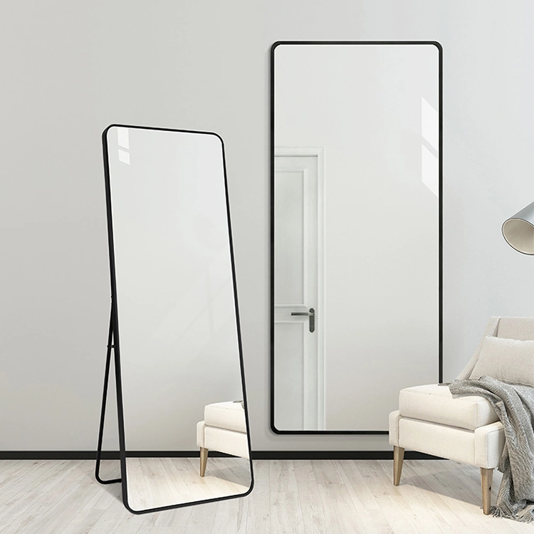 Bolen Big Gold Floor Mirror Body Standing Full Length Mirror Metal Frame Silver Aluminum