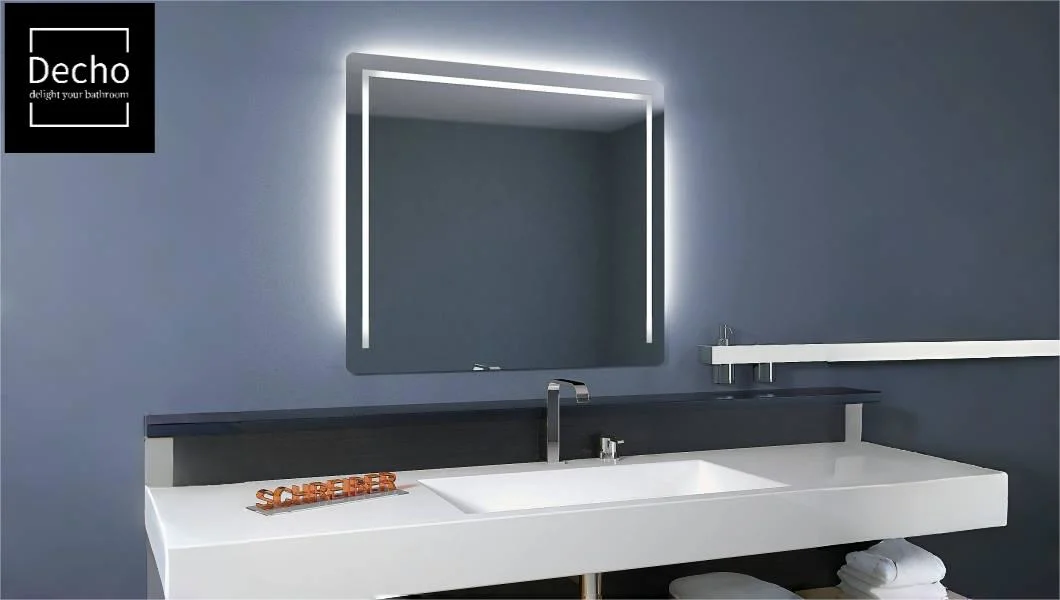 Rectangular Frameless Front Lighted Dimmable Bath Room LED Smart Mirror