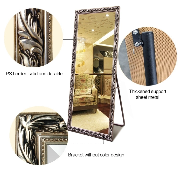 European Fashion Full Length Wood Decorative Framed Carved Floor Dressing Mirror