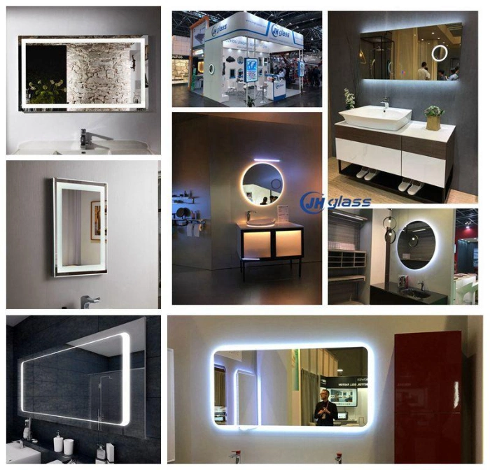 Home Decor Decorative Gold Golden Black Round Rectangle Aluminum Framed Frame Bathroom Wall Mirror