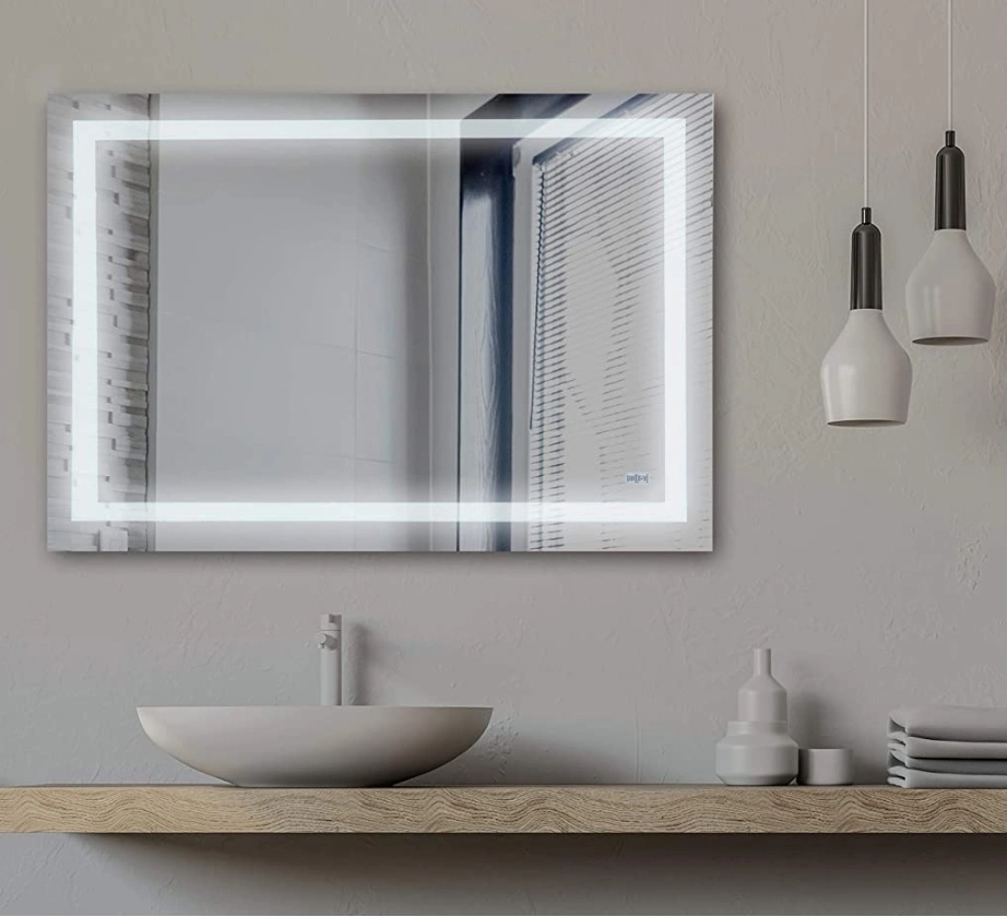 Cheap High Quality Morden Plain Bathroom Mirror with Shelf