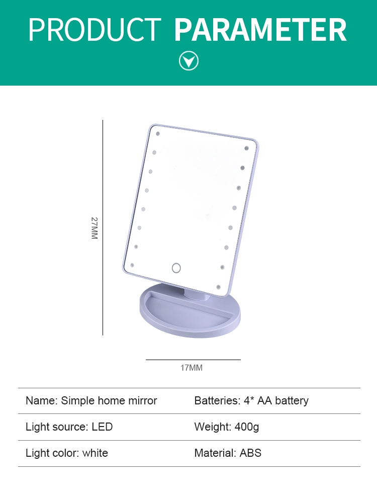 4*AA Battery Vanity Lighted LED Makeup Mirror