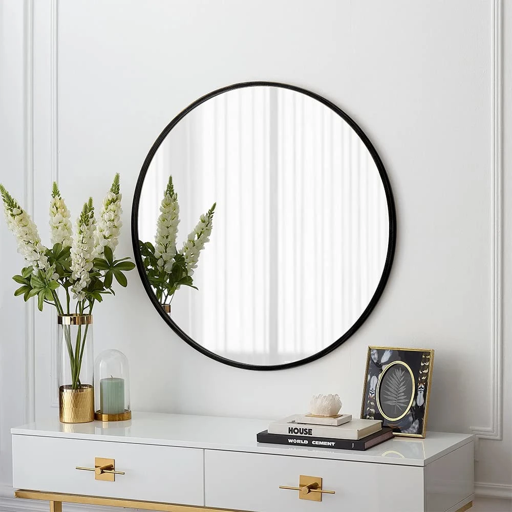 Factory Price Frame Frameless Arched Rectangle Round Shape Metal Wall Makeup LED Mirror Horizontal/Vertical Bathroom Living Room Furniture Beveled Mirror