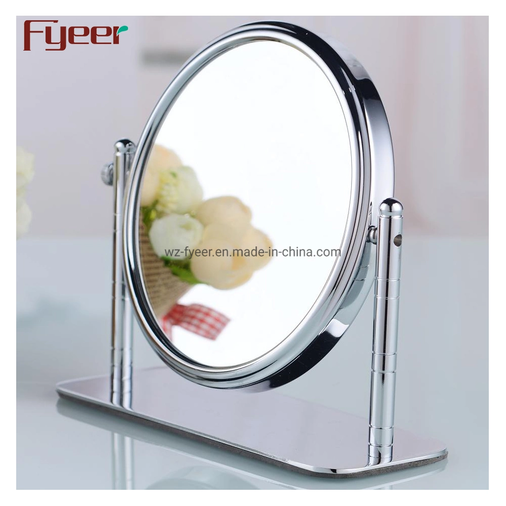 Fyeer Double Sided Magnifying Rotating Brass Table Makeup Mirror