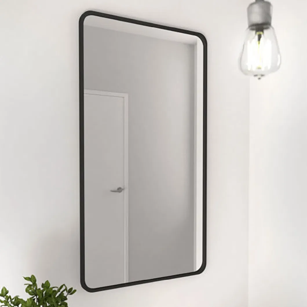 Ortonbath Rectangle Wall Mirror with Metal Rounded Corner Frame for Contemporary Bathroom Vanity Vertical or Horizontal