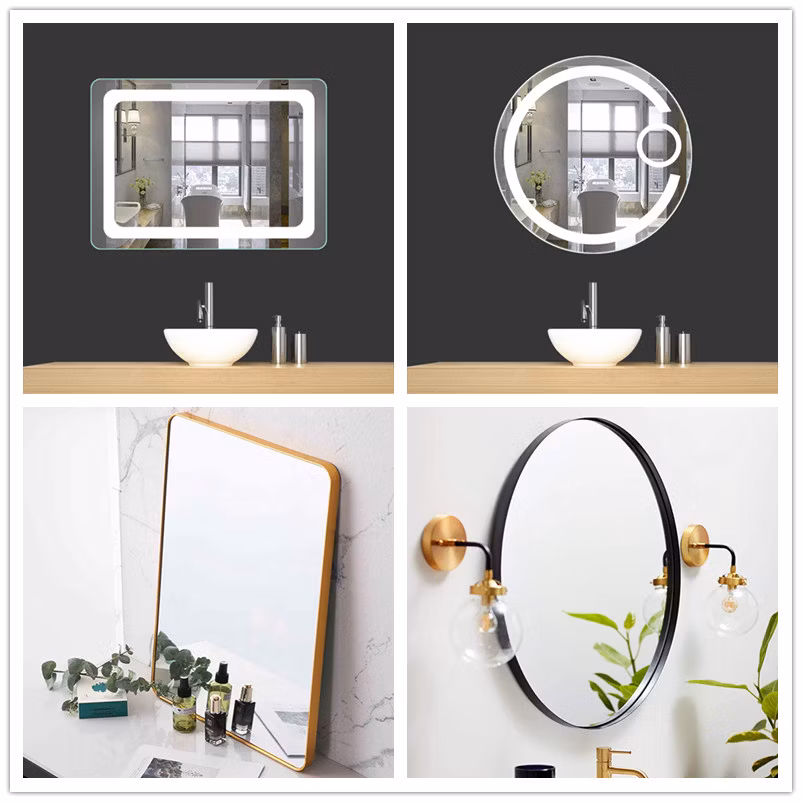 Wood Mirror Rectangular Framed Rustic Vintage Mirrors Decor Farmhouse Bedroom Bathroom Mirror for Dressing Table Entrance Large 20&quot;X16&quot; Brown