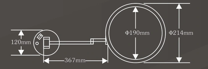 Hotel Wall-Mounted Single Sided Magnifying Mirror with LED Light