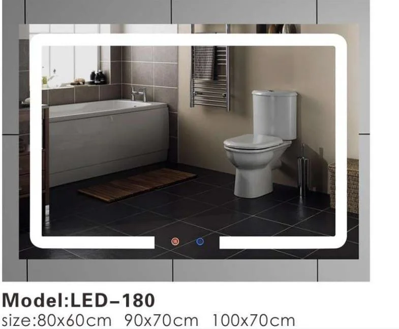 Frameless LED Backlit Touch Wall Smart Touch Screen Bathroom Mirror