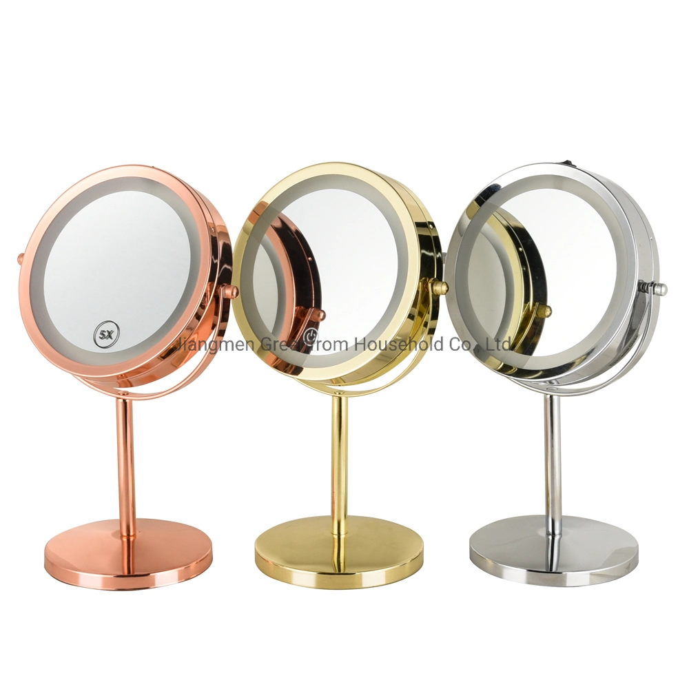 Makeup Dressing Illuminated Table Double Sides Round LED Mirror