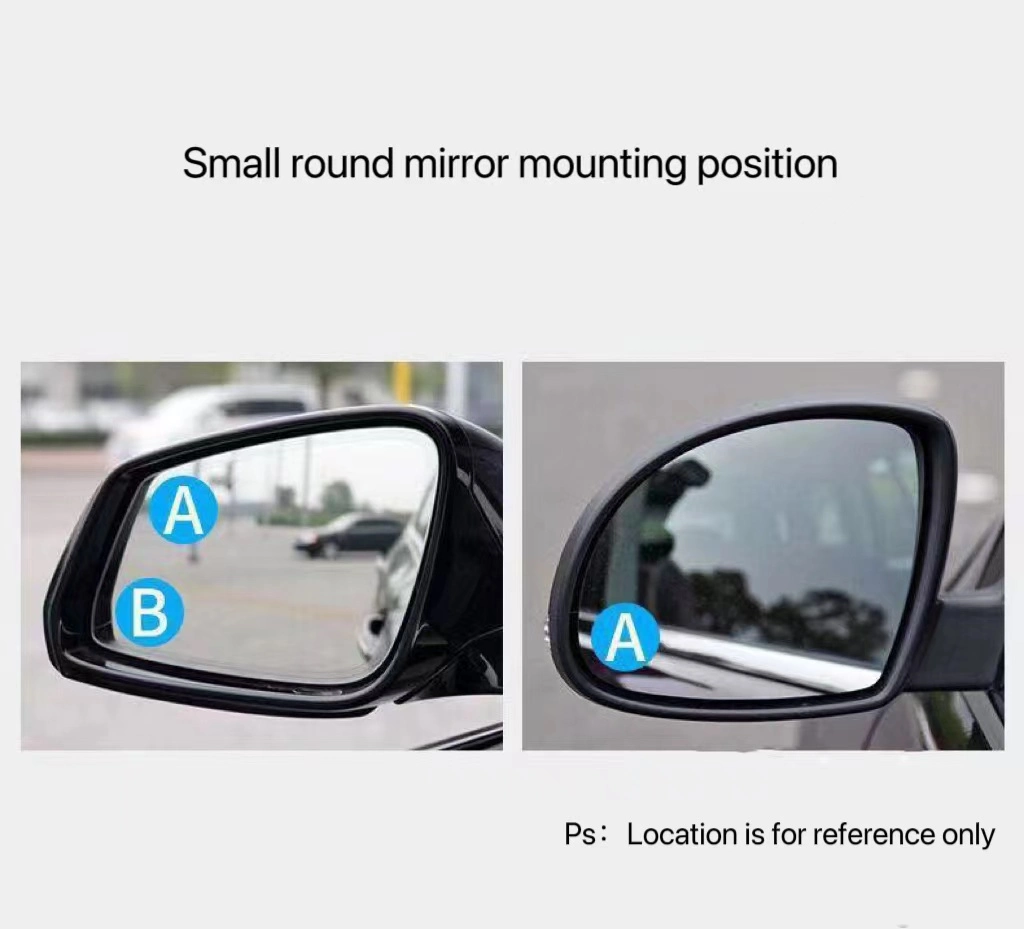 Car Blind Spot Mirror Paste Small Round Mirror 360 Degree Adjustment Large Field of View with HD Mirror