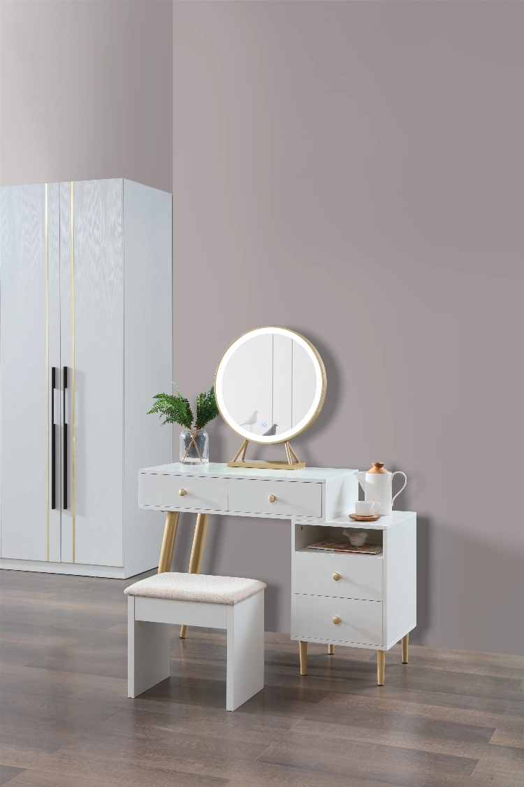 Nordic Makeup Vanity Table with Mirror Dressing Table Dresser for Bedroom Light Luxury