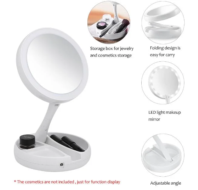 2018 Newly Professional 10X Magnifying Foldable LED Mirror