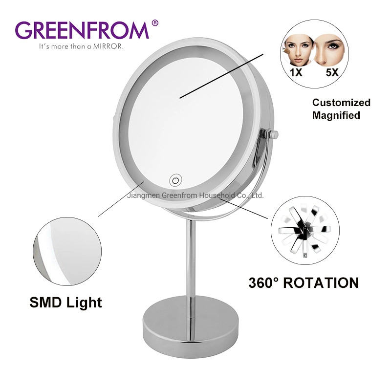 7 Inch Top-Ranking Metal Lighted Vanity Cosmetic Mirror Gmd740