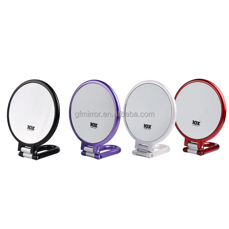 Rubber Painting Double Sides Handheld Table Standing Cosmetic Mirror Gmx1803